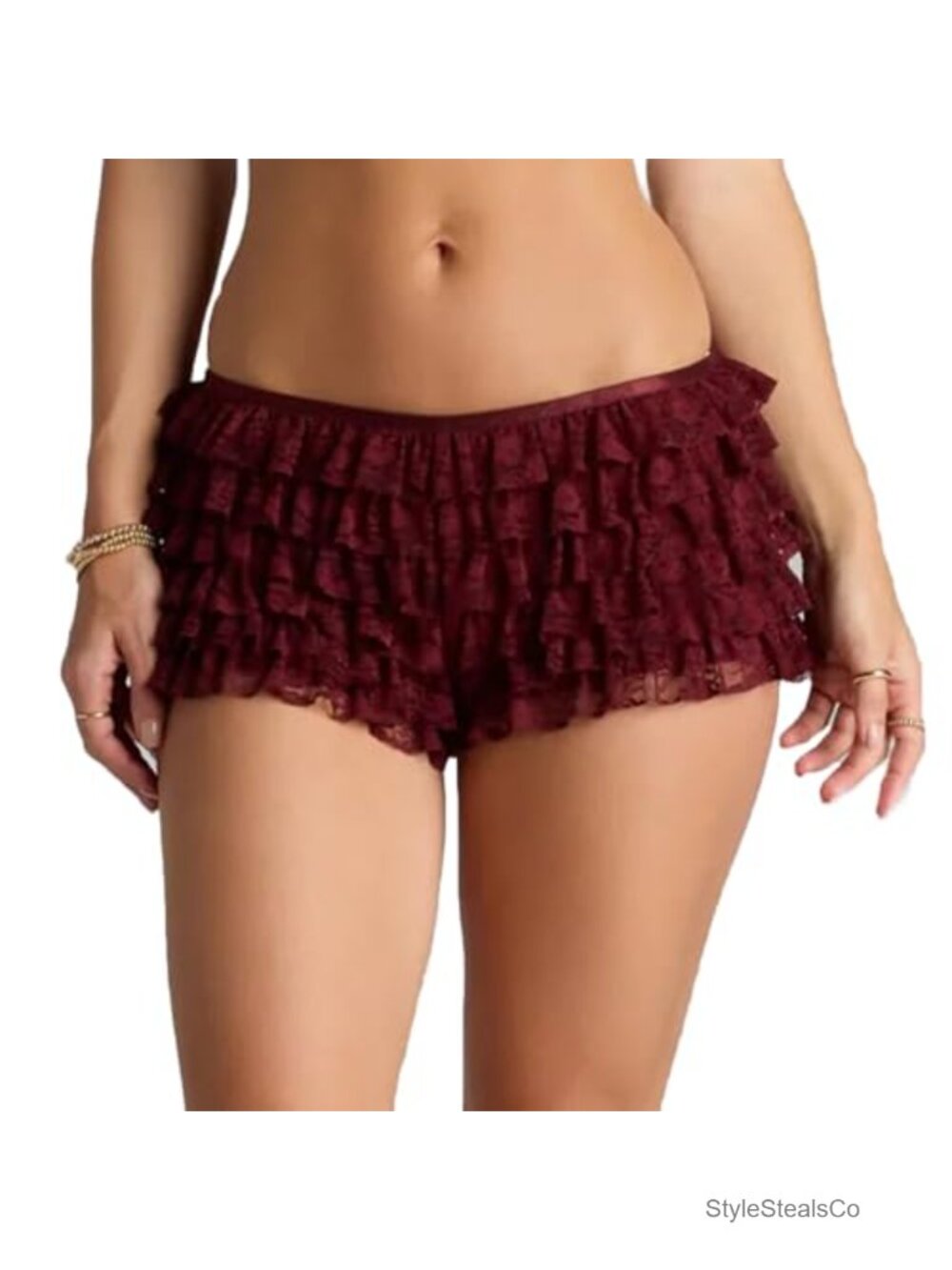 Lace Layered Ruffle Shorts Lolita Bloomers Y2K Fairy